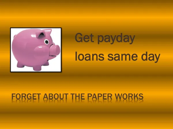 Unemployed loans same day payout @ http://www.unemployedloan