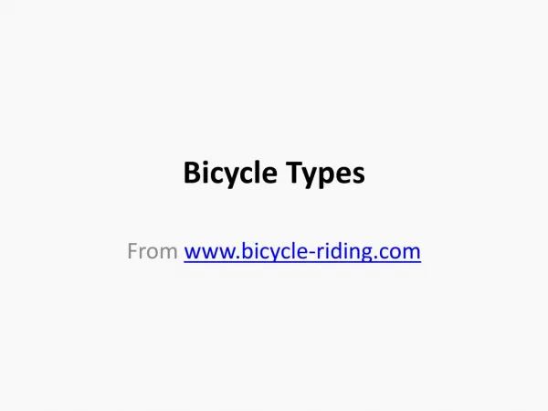 List of all Bicycle Types
