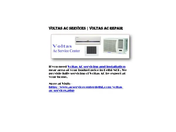 Voltas AC Services | Voltas AC Repair