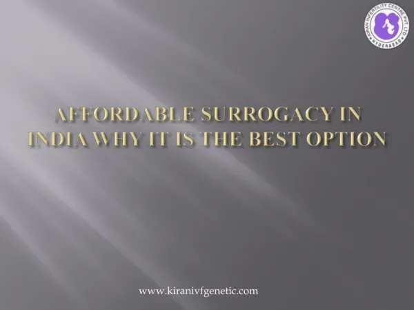 Affordable Surrogacy in India