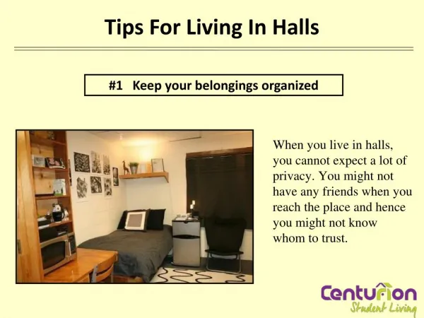 Tips for living in halls
