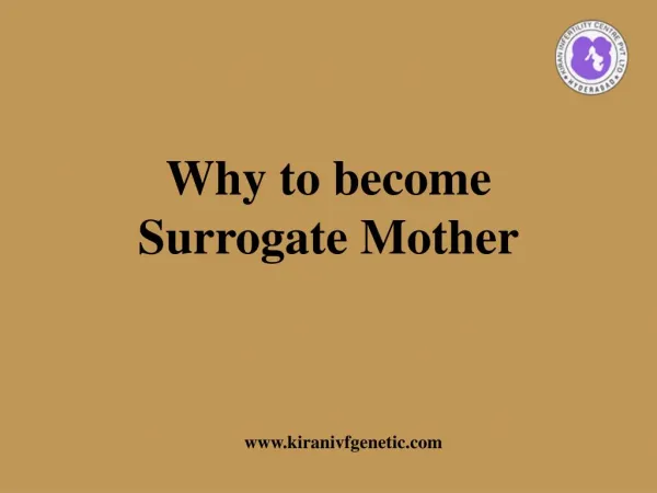 Why to Become Surrogate mother?
