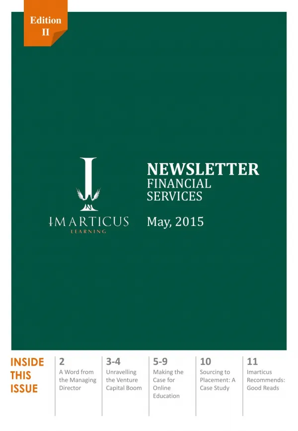 Imarticus Financial Services Newsletter