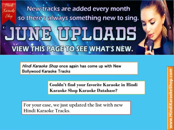 Bollywood Karaoke Tracks Uploaded in Month of June