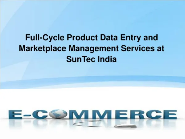 Ecommerce Product Data Entry and Upload services