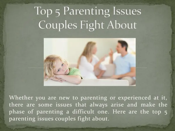 Top 5 Parenting Issues Couples Fight About