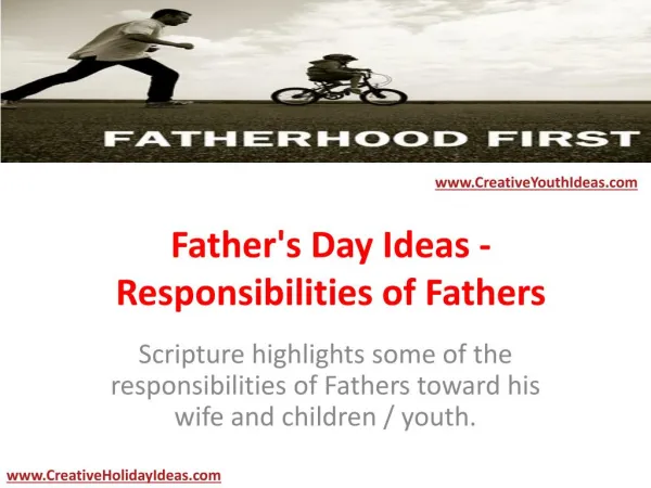 Father's Day Ideas - Responsibilities of Fathers