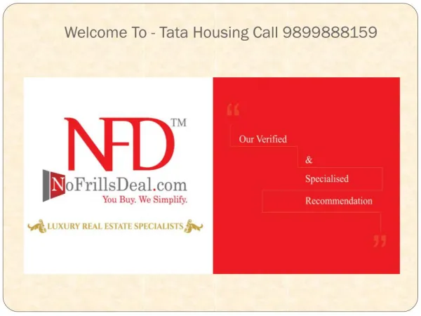 Tata Housing Primanti Gurgaon Villas @ 9899888159