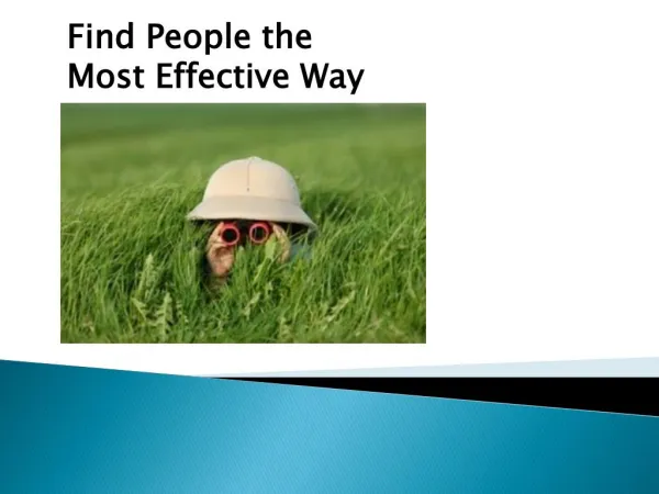 Find People the Most Effective Way