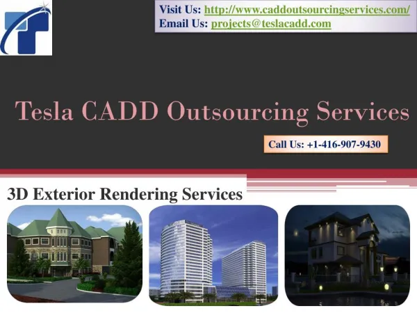 Tesla CADD Outsourcing Services offers 3D Exterior Rendering