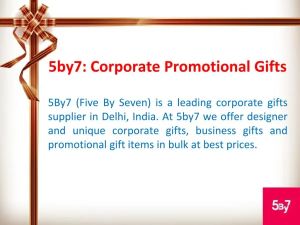 5by7: Corporate Promotional Gifts