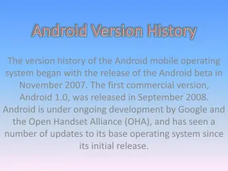 Android Version History - slide 1