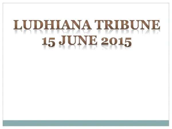 Ludhiana Tribune 15 June 2015