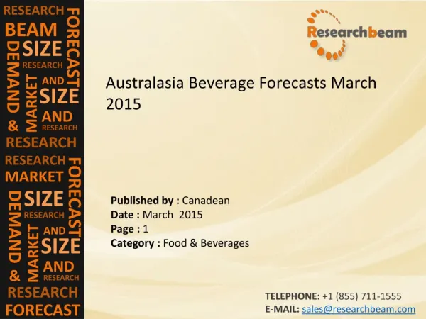 Australasia Beverage Market Size, Trends, Insight, Analysis