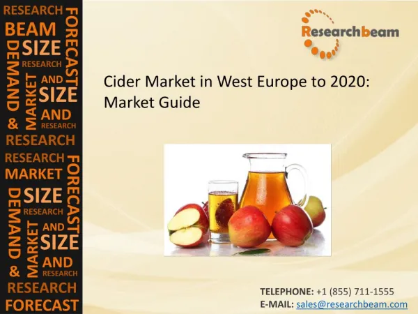 Cider Market in West Europe to 2020: Market Size, Trends