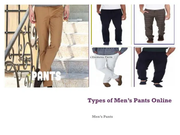 Type of Men's Pants