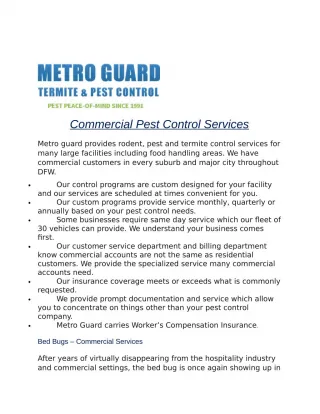 Commercial Pest Control Services