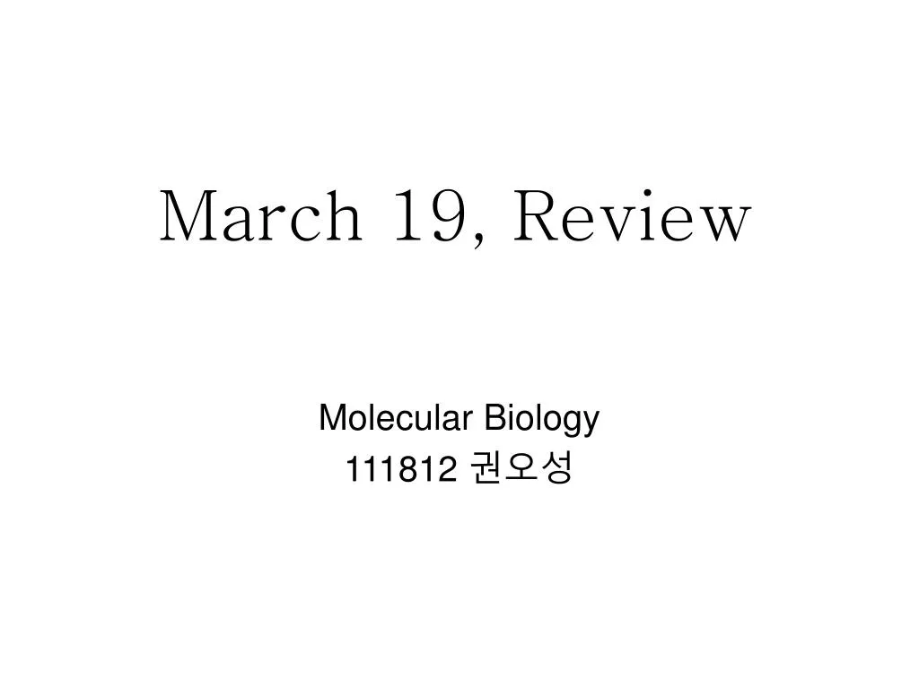 march 19 review