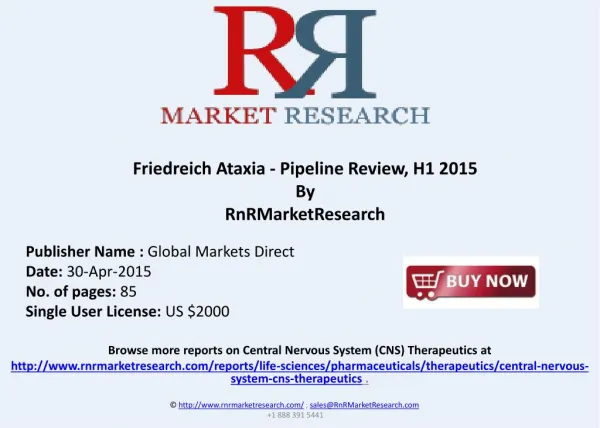 Friedreich Ataxia - Pipeline Review, H1 2015