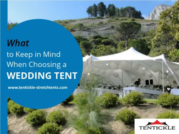 Things to consider when Choosing a Wedding Tent