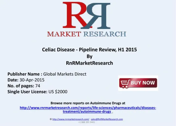 Celiac Disease Pipeline Review, H1 2015