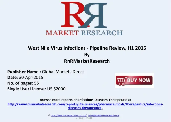 West Nile Virus Infections - Pipeline Review, H1 2015