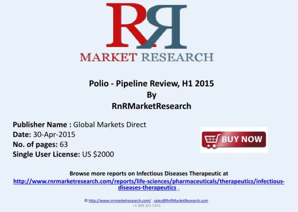 Polio Therapeutic Pipeline Review, H1 2015
