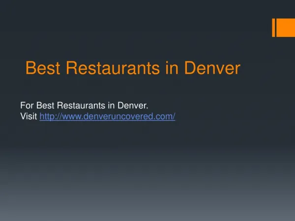 Best Restaurants in Denver