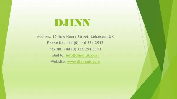 1.	Djinn Ltd Garment manufacture