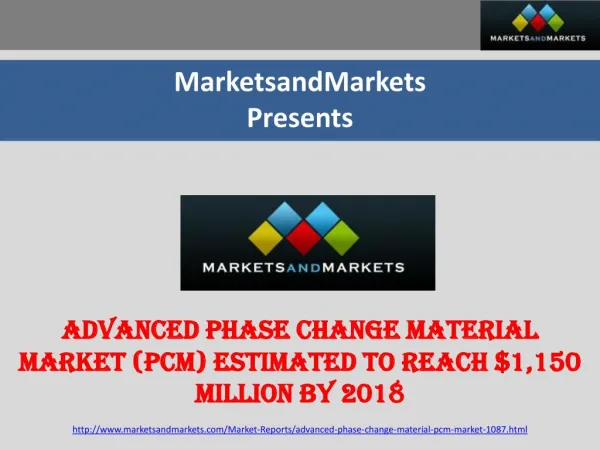 Phase Change Material Market Estimated to reach $1,150 Milli