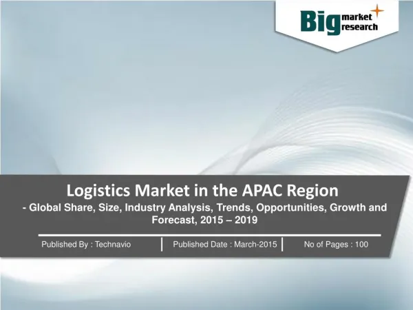 Logistics Market in the APAC Region 2015-2019
