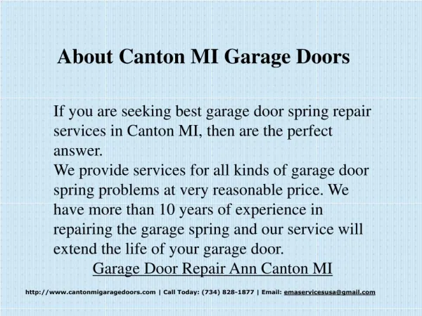 Garage Door Repair Canton MI