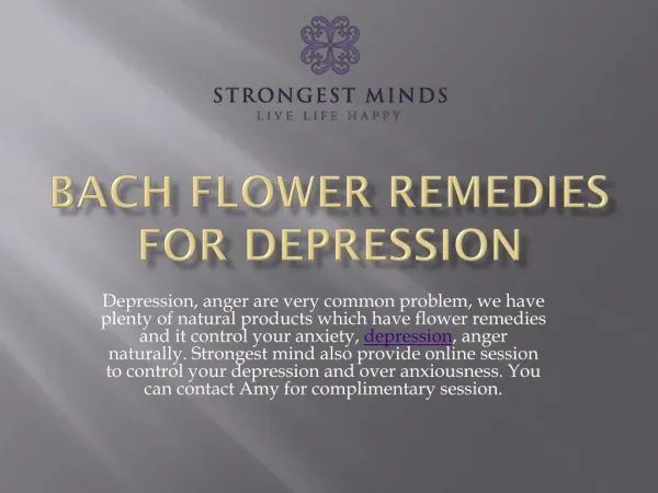 Bach Flower Remedies for Depression