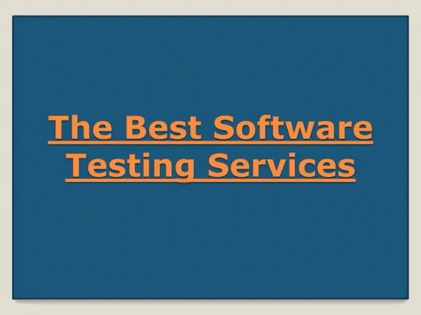 The Best Software Testing Services