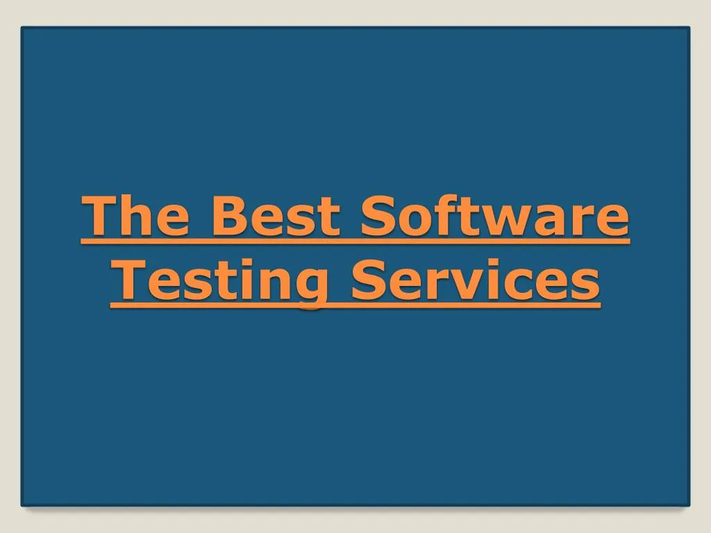 the best software testing services