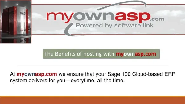 The Benefits of hosting with myownasp.com