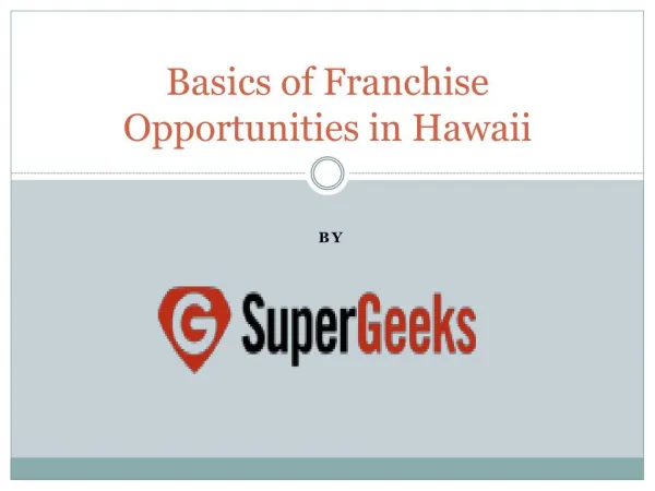 Basics of Franchise Opportunities in Hawaii