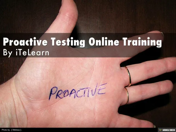 Proactive testing Tutorials, Risk-Based Test Design Proactiv