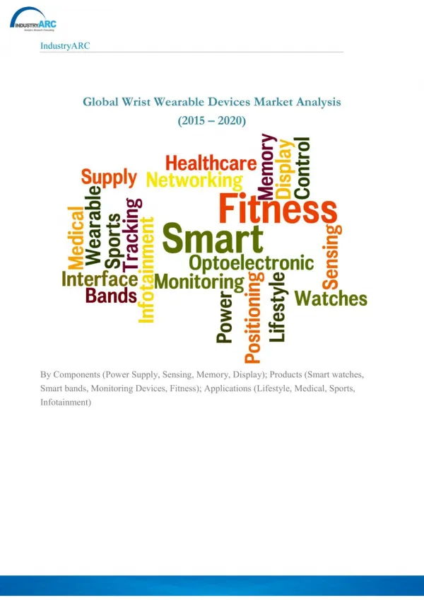 Wrist Wearable Devices Market to reach $35 billion by 2020
