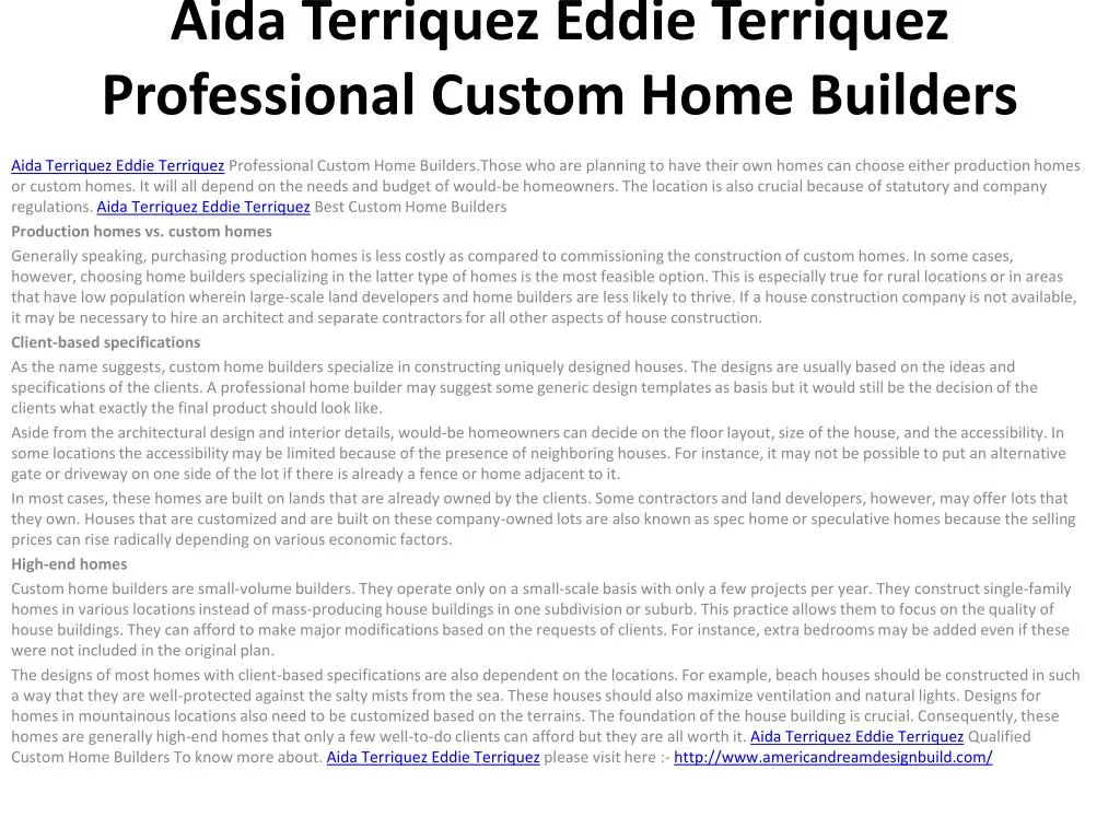 aida terriquez eddie terriquez professional custom home builders