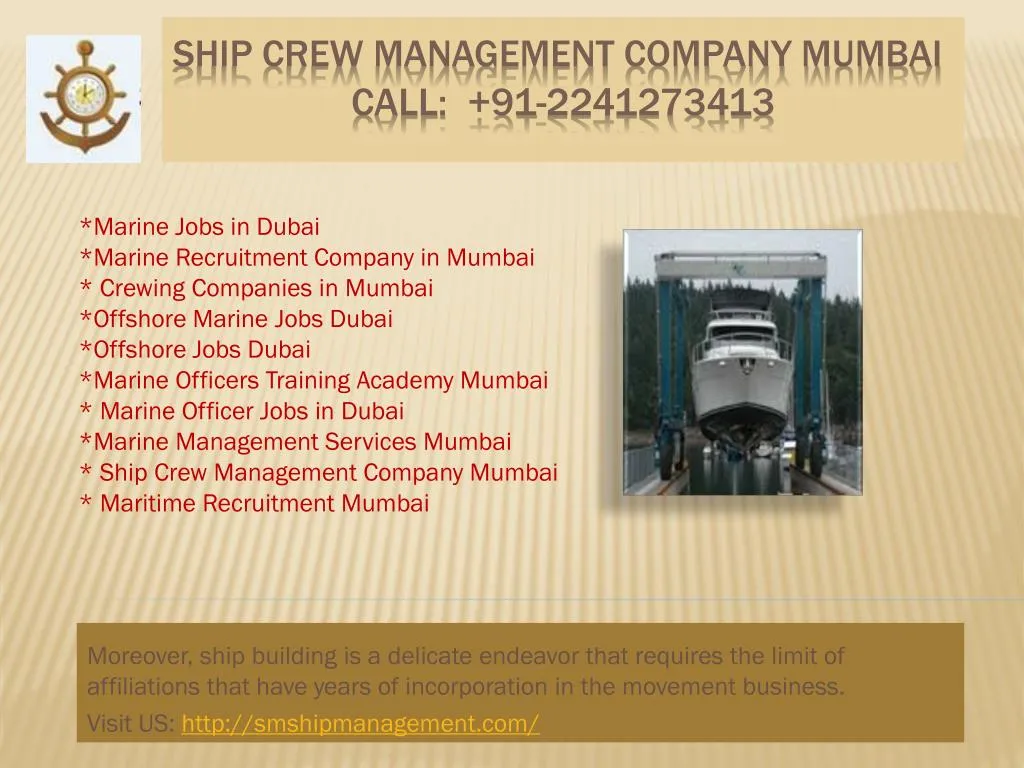 ship crew management company mumbai call 91 2241273413