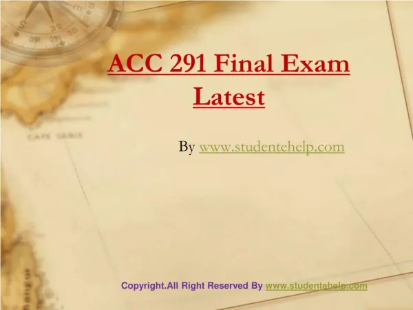 UOP ACC 291 Final Exam