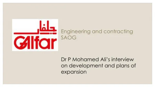 P Mohamed Ali's plans on development and expansion