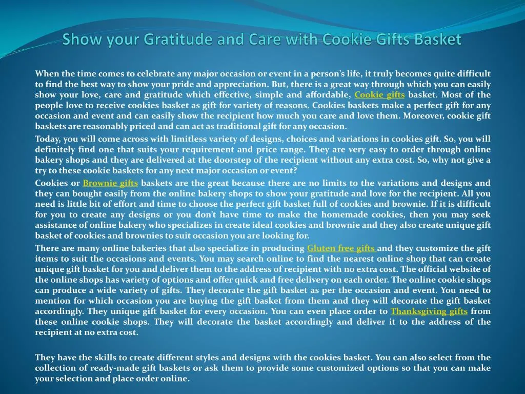 show your gratitude and care with cookie gifts basket