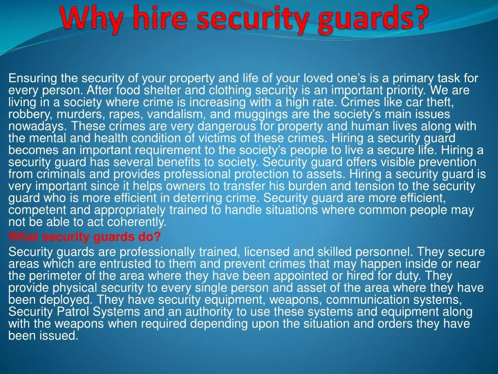 why hire security guards