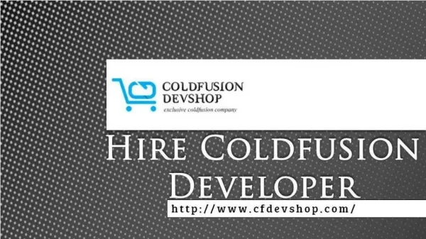 Hire Dedicated ColdFusion Developer 