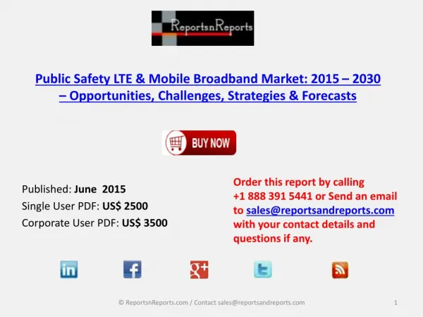 Public Safety LTE & Mobile Broadband Market 2030