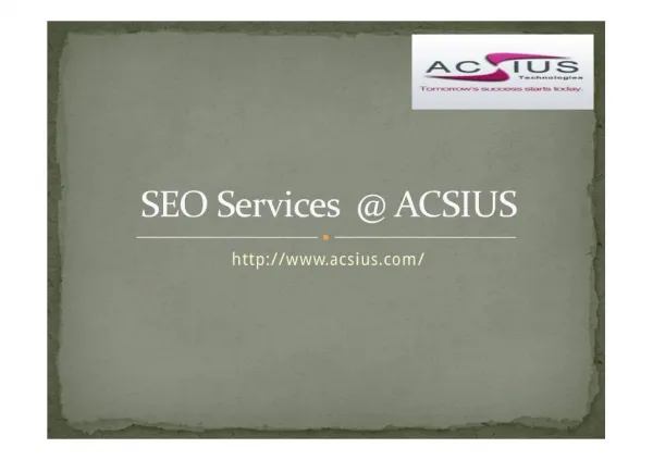 SEO Services @ ACSIUS