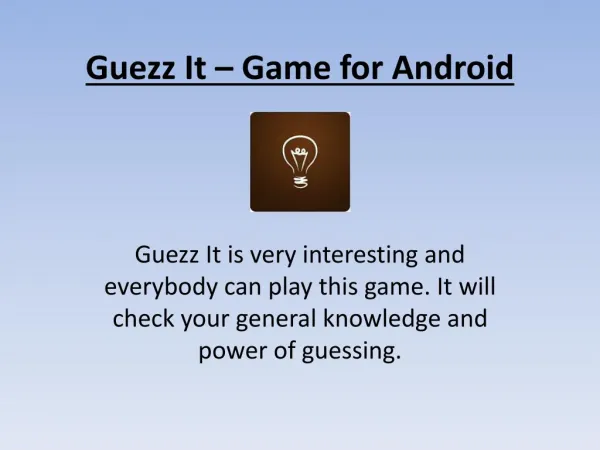 Guezz it - word guessing game for Android
