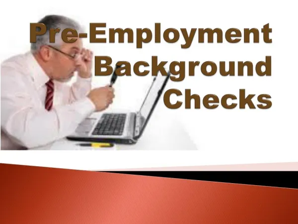 Pre-Employment Background Checks